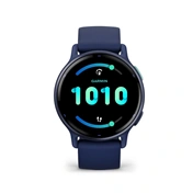 Garmin vívoactive 5 fitness okosóra - sötét metálkék alumíniumkeret, sötétkék tok és szilikonszíj