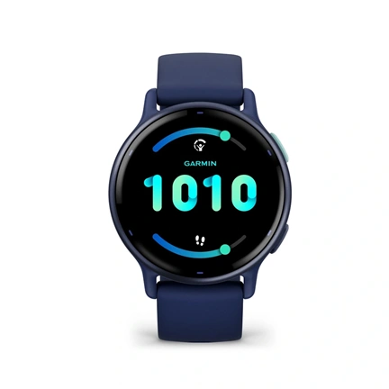 Garmin vívoactive 5 fitness okosóra - sötét metálkék alumíniumkeret, sötétkék tok és szilikonszíj