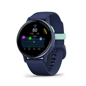 Garmin vívoactive 5 fitness okosóra - sötét metálkék alumíniumkeret, sötétkék tok és szilikonszíj
