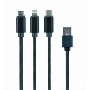 Gembird USB 3-in-1 töltőkábel 1m fekete