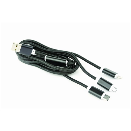 Gembird USB 3-in-1 töltőkábel 1m fekete