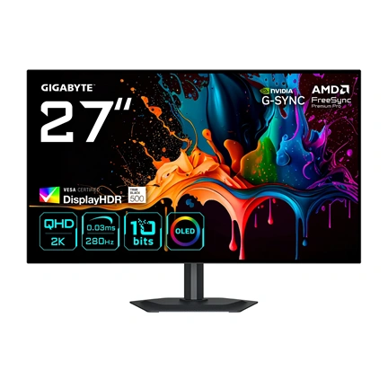 Gigabyte MO27Q28G gaming monitor 27" QHD WOLED 280Hz 0,03ms KVM