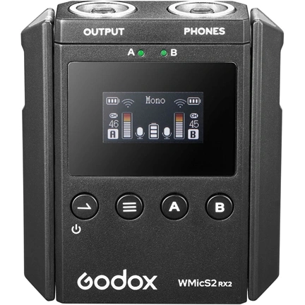Godox WMicS2 Kit 2 UHF Vezeték nélküli mikrofonrendszer
