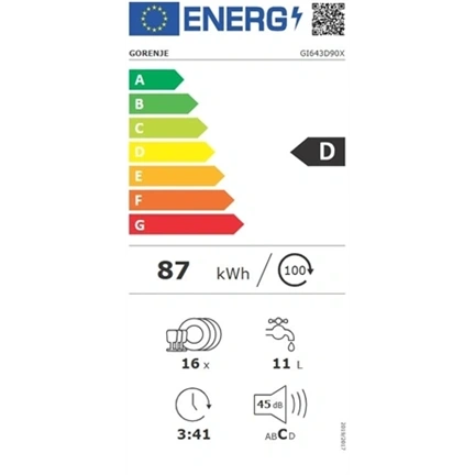 Gorenje GI643D90X beépíthető mosogatógép