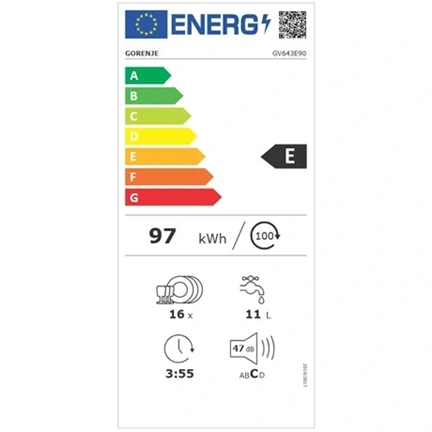 Gorenje GV643E90 beépíthető mosogatógép