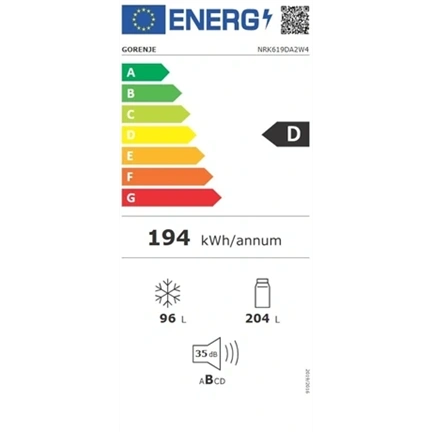 Gorenje NRK619DA2W4 alulfagyasztós hűtő