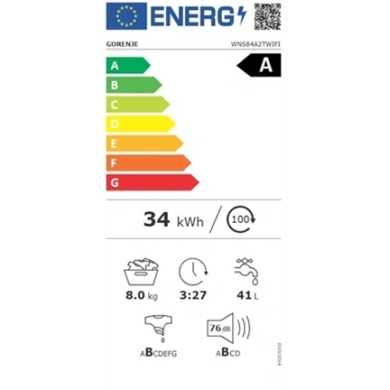Gorenje WNS84A2TWIFI elöltöltős mosógép 8 kg