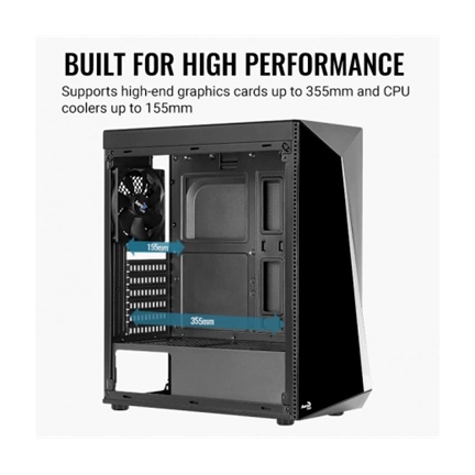 HÁZ AEROCOOL Shard RGB ATX plexi üveg fekete