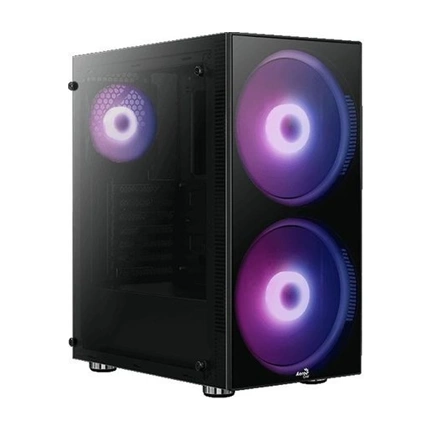 HÁZ Aerocool PYTHON RGB Midi-Tower - Fekete Ablakos