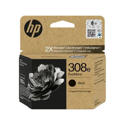 HP 308e EvoMore Black Original Ink Cartridge