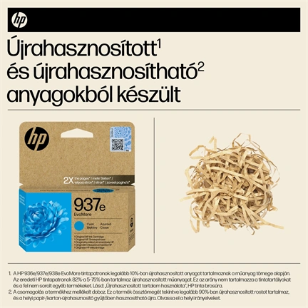 HP Patron 4S6W6NE (HP No937e) Officejet, ciánkék, 1650/oldal Evomore