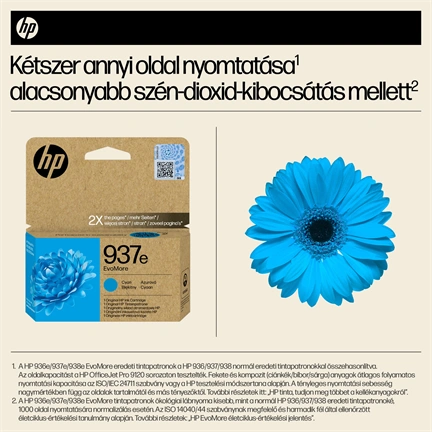 HP Patron 4S6W6NE (HP No937e) Officejet, ciánkék, 1650/oldal Evomore