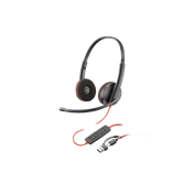 HP Poly Blackwire 3220 sztereó USB-C headset + USB-C–USB-A-adapter (csomagban)