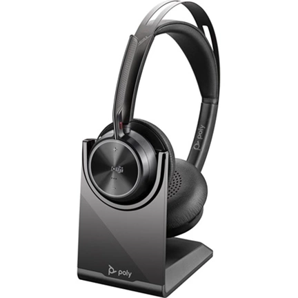 HP Poly Voyager Focus 2 Microsoft Teams Certified USB-C-C Headset + USB-C/A Adapter + Charging Stand