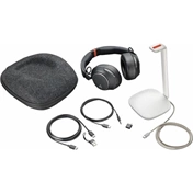 HP Poly Voyager Surround 85 UC USB-C headset + USB-C–USB-A-adapter + töltőállvány
