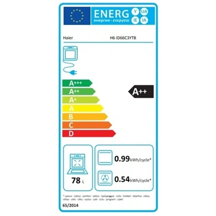 Haier H6ID66C3YTB beépíthető sütő, 78 liter