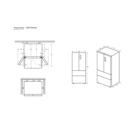 Haier HB17FPAAA Francia ajtós hűtő