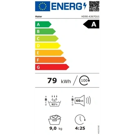 Haier HD90-A367GU1-S inverteres hőszivattyús szárítógép, 9kg