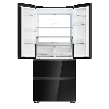 Haier HFKR7819DNGB hűtőszekrény, 4 ajtós, 468 liter, fekete