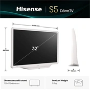 Hisense 32S5Q FHD Smart Hi-QLED Déco TV 32", 32"/80cm, 1920x1080, HDMI/USB/RJ45/Wifi