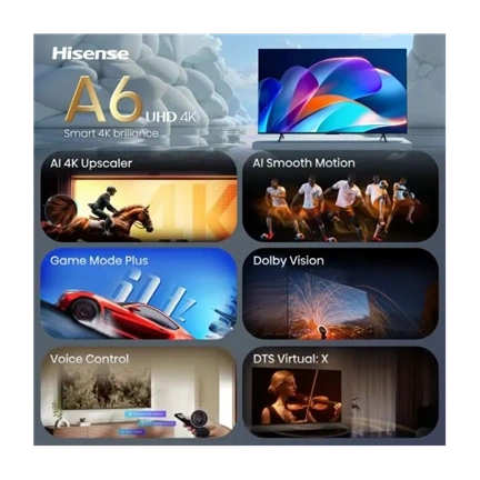 Hisense 43A6S 4K UHD Smart LED TV 43"/108cm, 3840x2160, 3xHDMI/2xUSB/RJ45/Wifi