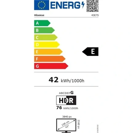 Hisense 43E7S 4K UHD SMART QLED televízió