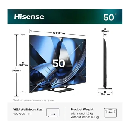 Hisense 50U7SE 4K UHD SMART MINILED TV