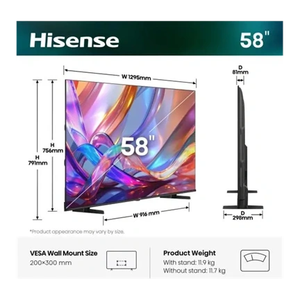 Hisense 58E7S TV 58" 4K UHD SMART QLED