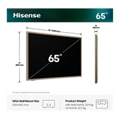 Hisense 65S7S 65"/164cm 4K 144Hz Smart Hi-QLED Canvas TV, 3840x2160, 4xHDMI/2xUSB/RJ45/Wifi