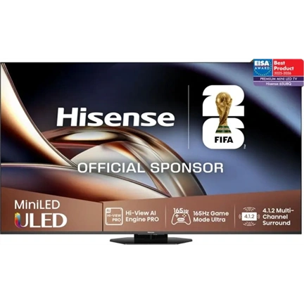 Hisense 65" U8Q televízió 4K 165Hz ULED MiniLED Smart TV, Vidaa OS