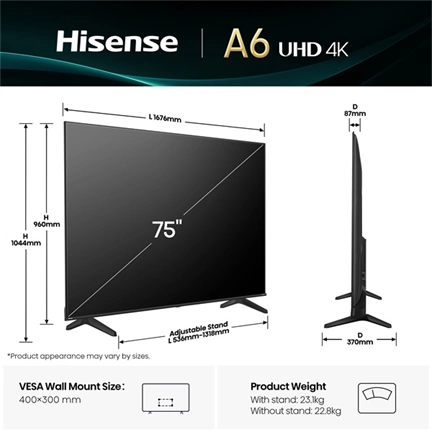 Hisense 75A6Q UHD SMART LED TV