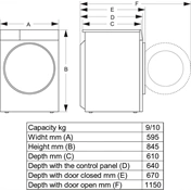 Hisense DH3S902BW3 szárítógép 9kg