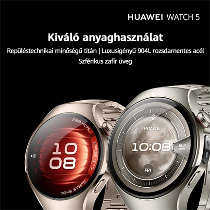 Huawei Watch 5 okosóra, 46mm, fekete
