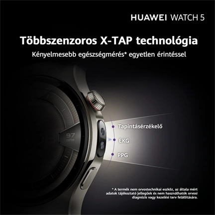 Huawei Watch 5 okosóra, 46mm, fekete