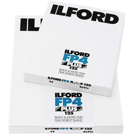 ILFORD FP4 Plus 4x5 síkfilm, 25 lap