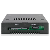 Icy Dock MB492SKL-B 2x 6,3cm SATA/SAS HDD SSD in 1x 3,5" fém