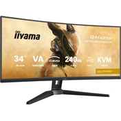 Iiyama G-Master GCB3486WQSCP-B1 monitor - 34", UWQHD, VA, ívelt, 1500R, 0,4ms, 240Hz, FreeSync, áll. mag., KVM, USB hub