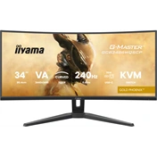 Iiyama G-Master GCB3486WQSCP-B1 monitor - 34", UWQHD, VA, ívelt, 1500R, 0,4ms, 240Hz, FreeSync, áll. mag., KVM, USB hub