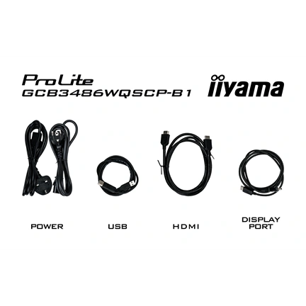 Iiyama G-Master GCB3486WQSCP-B1 monitor - 34", UWQHD, VA, ívelt, 1500R, 0,4ms, 240Hz, FreeSync, áll. mag., KVM, USB hub