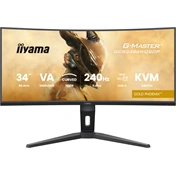 Iiyama G-Master GCB3486WQSCP-B1 monitor - 34", UWQHD, VA, ívelt, 1500R, 0,4ms, 240Hz, FreeSync, áll. mag., KVM, USB hub