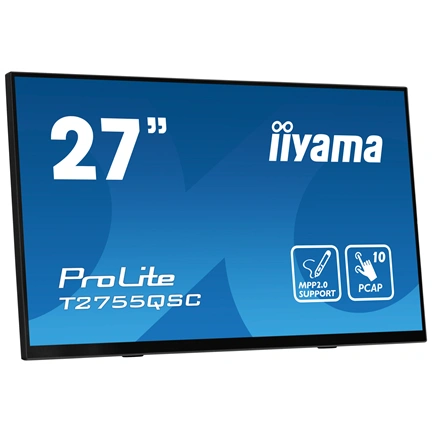Iiyama ProLite T2755QSC-B1 érintőképernyős monitor - 27" QHD IPS, stylus támogatása, kitámasztó, karcálló
