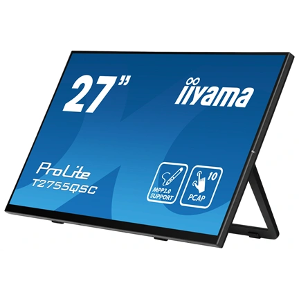 Iiyama ProLite T2755QSC-B1 érintőképernyős monitor - 27" QHD IPS, stylus támogatása, kitámasztó, karcálló
