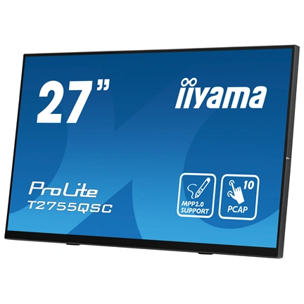 Iiyama ProLite T2755QSC-B1 érintőképernyős monitor - 27" QHD IPS, stylus támogatása, kitámasztó, karcálló