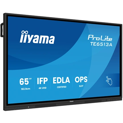 Iiyama ProLite TE6513A-B1AG interaktív érintőkijelző Google EDLA tanúsítvánnyal, Android 14, 65" UHD IPS