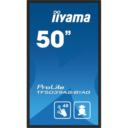 Iiyama ProLite TF5039AS-B1AG interaktív PCAP érintőkijelző 50" FHD IPS, Android 11