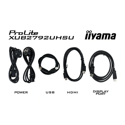 Iiyama ProLite XUB2792UHSU-B6 monitor - 27" 4K UHD IPS, állítható magasság, pivot