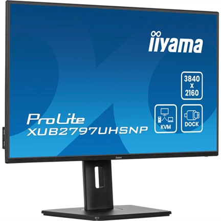 Iiyama ProLite XUB2797UHSNP-B1 monitor - 27" QHD IPS, RJ45 KVM switch, USB-C dokkoló, 96W PD