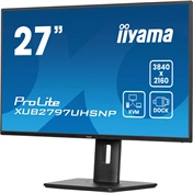 Iiyama ProLite XUB2797UHSNP-B1 monitor - 27" QHD IPS, RJ45 KVM switch, USB-C dokkoló, 96W PD