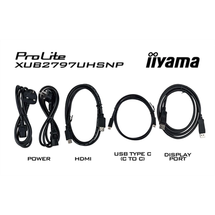 Iiyama ProLite XUB2797UHSNP-B1 monitor - 27" QHD IPS, RJ45 KVM switch, USB-C dokkoló, 96W PD
