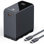 K&F Concep NP-F970 akkumulátor 10500mAh, dupla USB-C I/O, USB-A, érintőkijelző, PD45W, USB